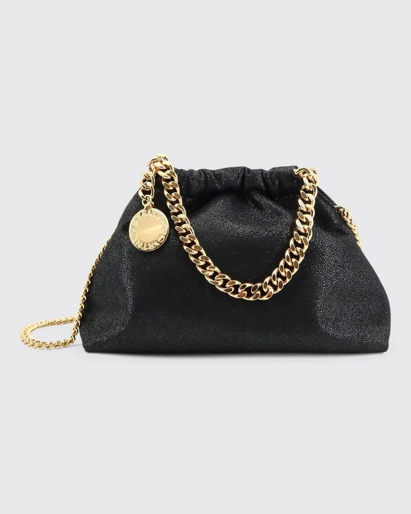 Stella McCartney Falabella Mini-Handtasche aus Kunstleder mit Kettenbesatz Schwarz