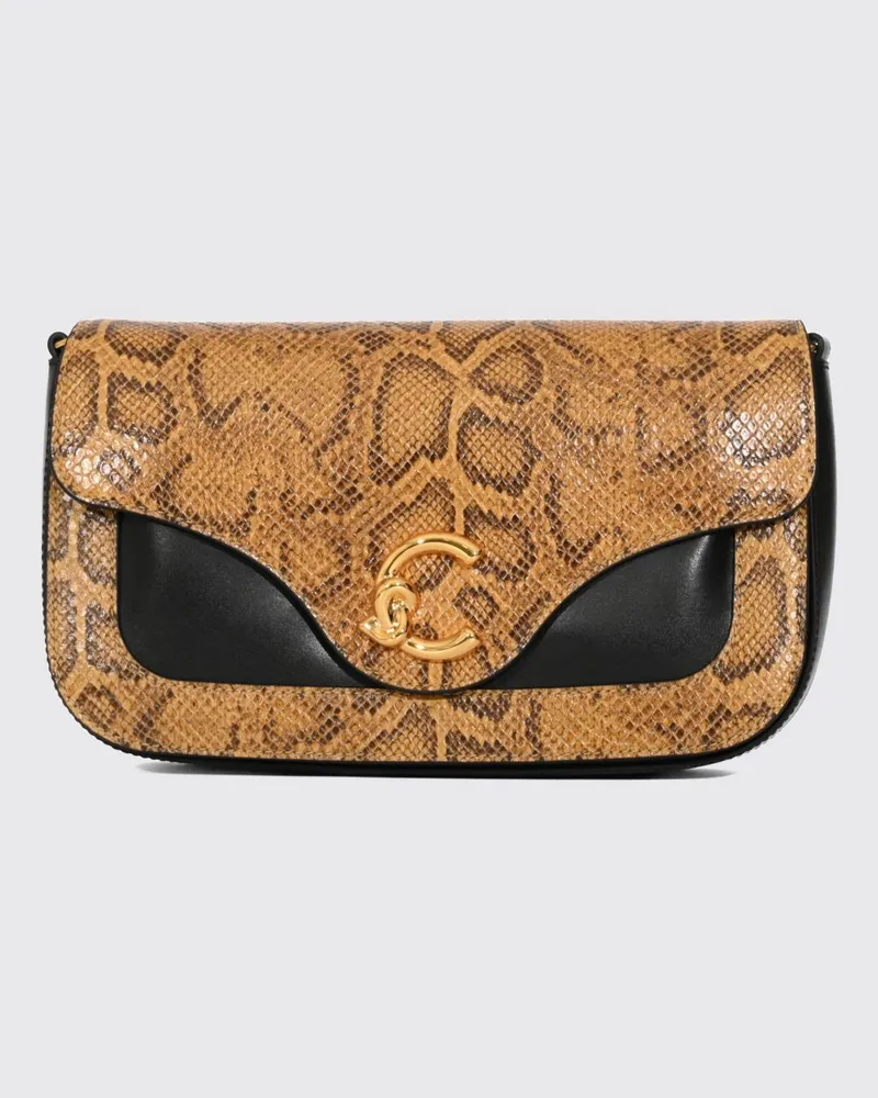 Coccinelle C-Me Mini-Umhängetasche von aus Leder mit Python-Print Honey
