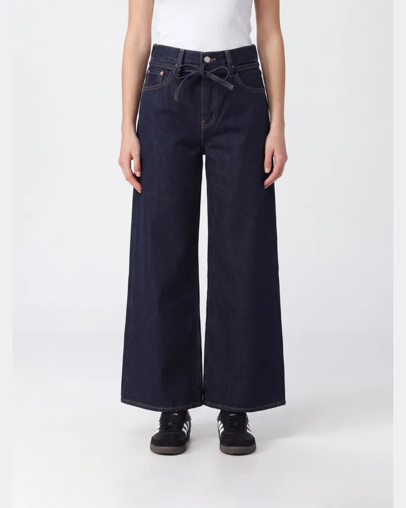 Levi's Wide Leg Jeans 728 aus reinem Baumwolldenim mit mittlerer Leibhöhe Navy