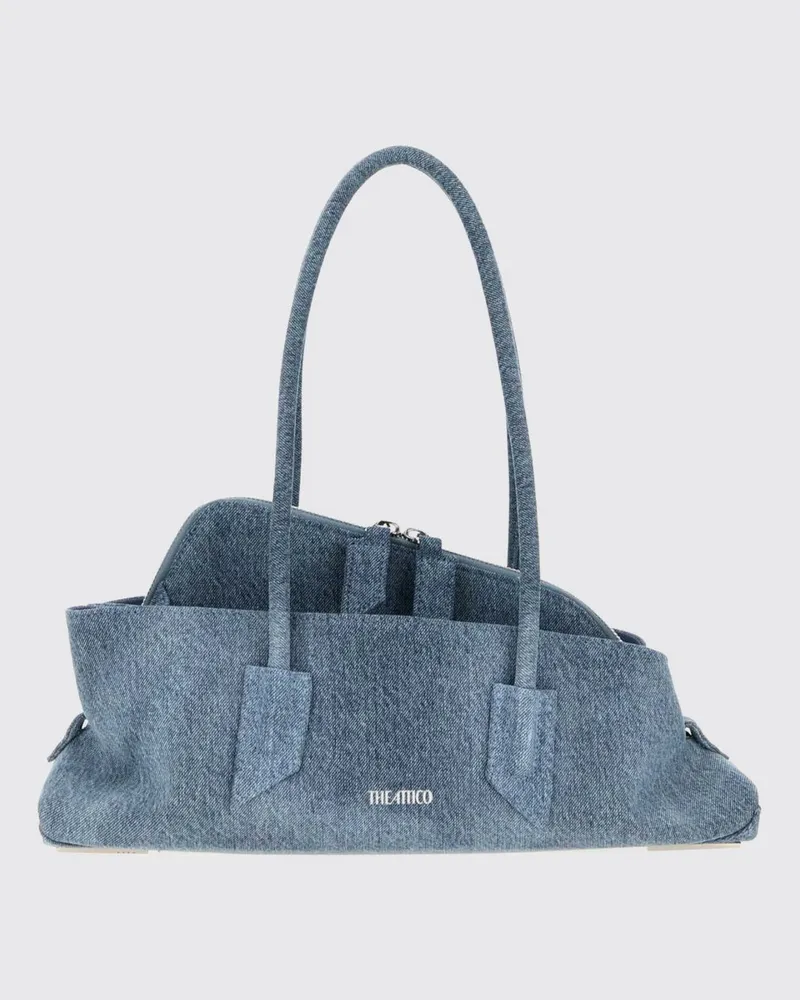 ATTICO La Passeggiata Schultertasche aus Denim mit doppeltem Henkel Denim