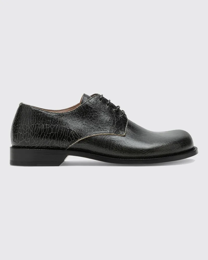 Loewe Campo Derby-Schuhe aus Cracklé-Leder Schwarz