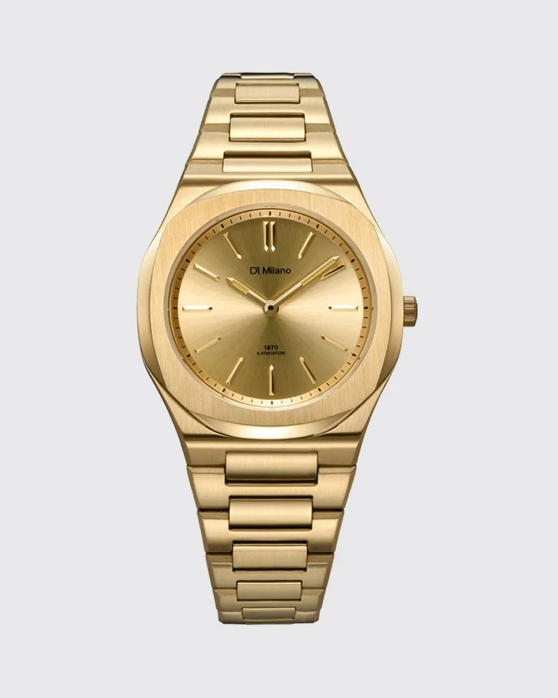 D1 Milano Ultra Thin Uhr aus Edelstahl mit entspiegeltem Saphirglas Gold