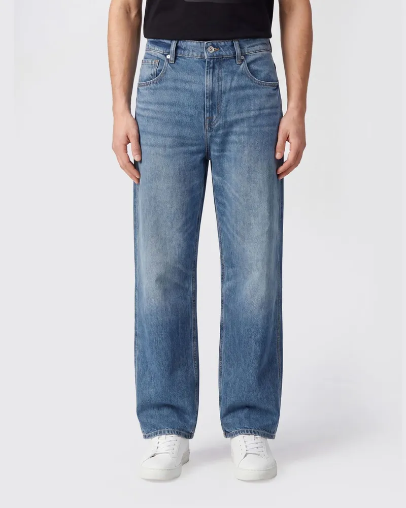 7 for all mankind Mount Wide-Leg-Jeans aus Baumwoll-Denim mit fünf Taschen Denim