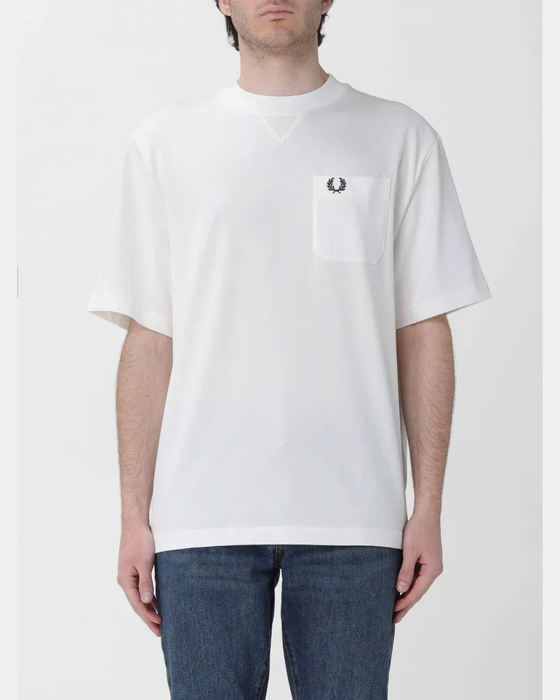 Fred Perry Baumwoll-T-Shirt mit Logo Weiß