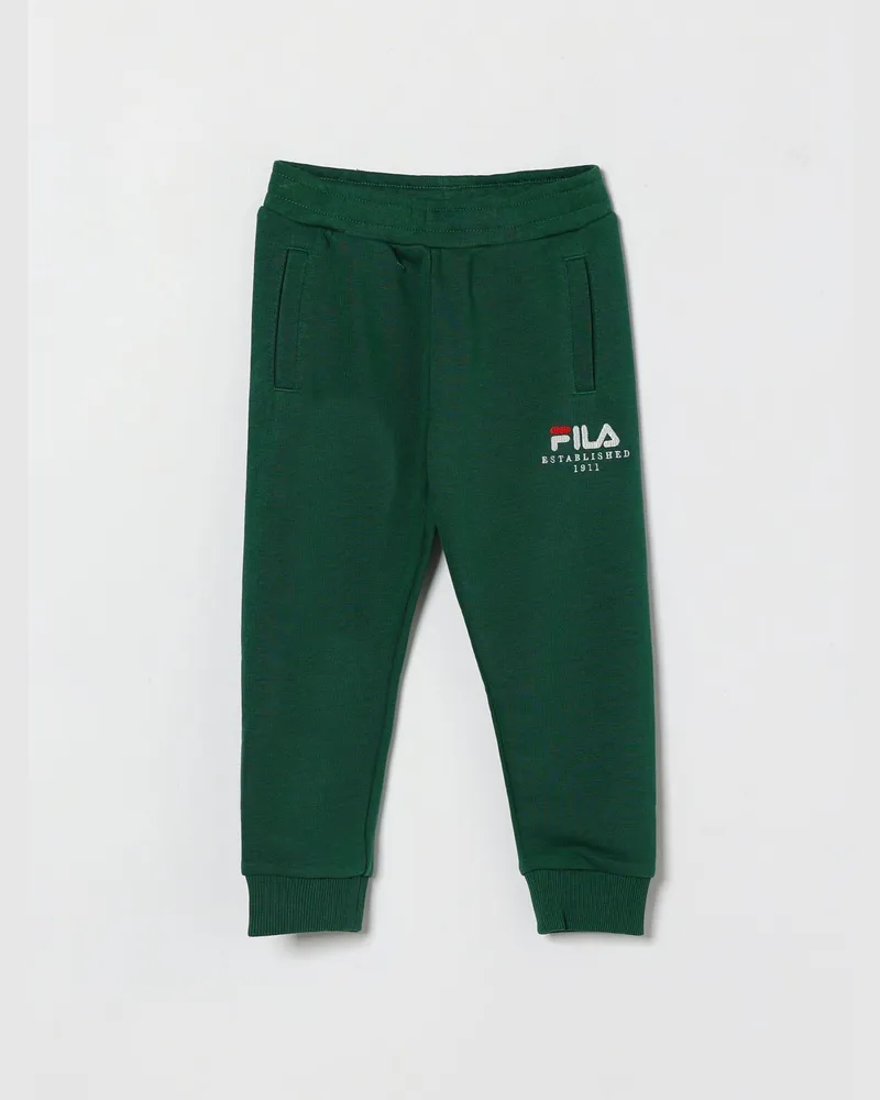 Fila Jersey-Trainingshose für Jungen mit elastischen Bündchen und Logo Grün