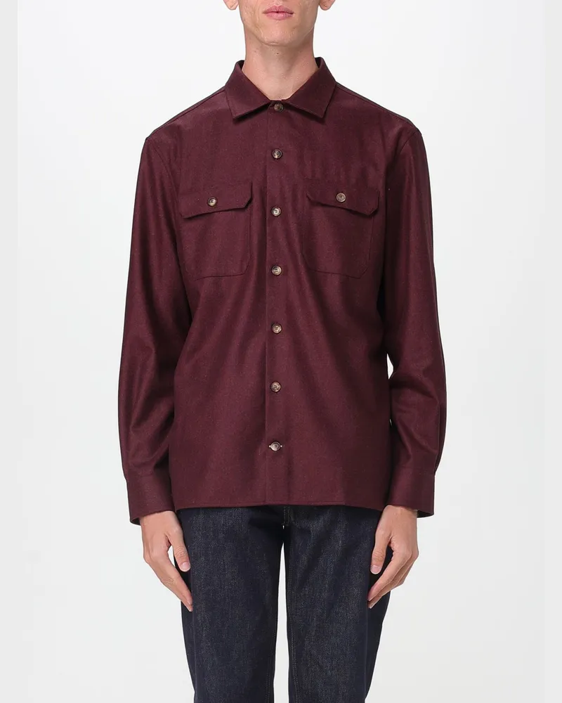 Brunello Cucinelli Hemd herren Burgunderrot
