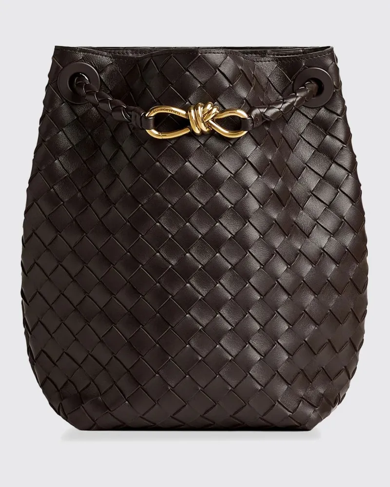 Bottega Veneta Andiamo Bucket Bag aus Lammleder mit verstellbarem Riemen Braun