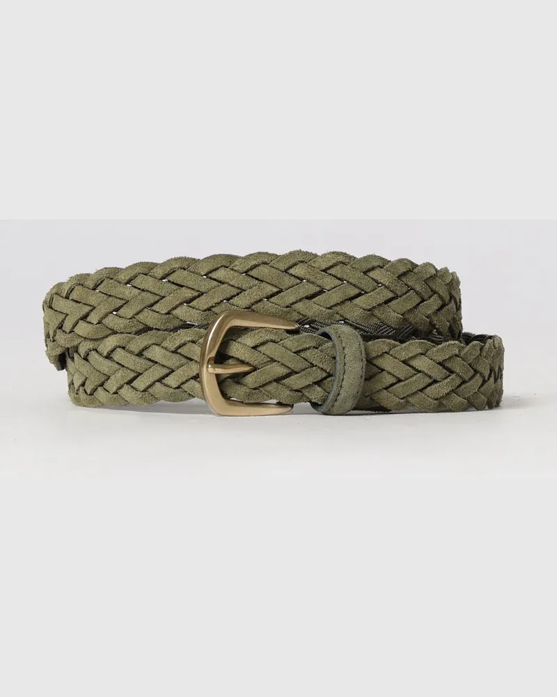 Brooksfield Geflochtener Wildledergürtel Military