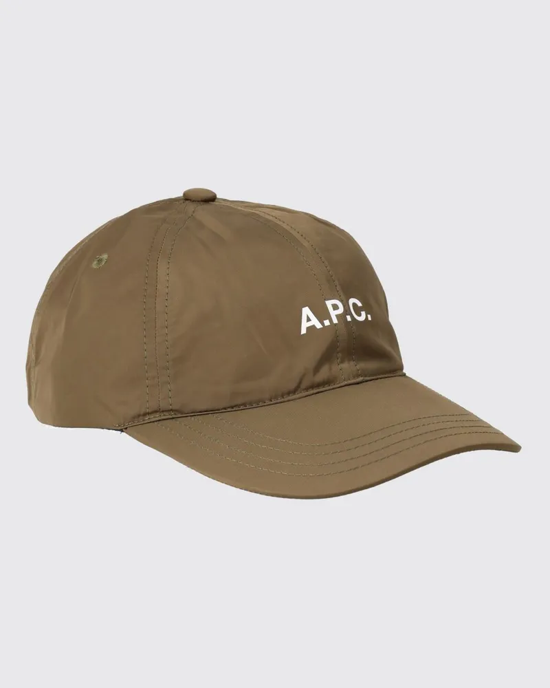 A.P.C. Polyester-Baseballkappe mit gedrucktem Logo und Riemen Braun