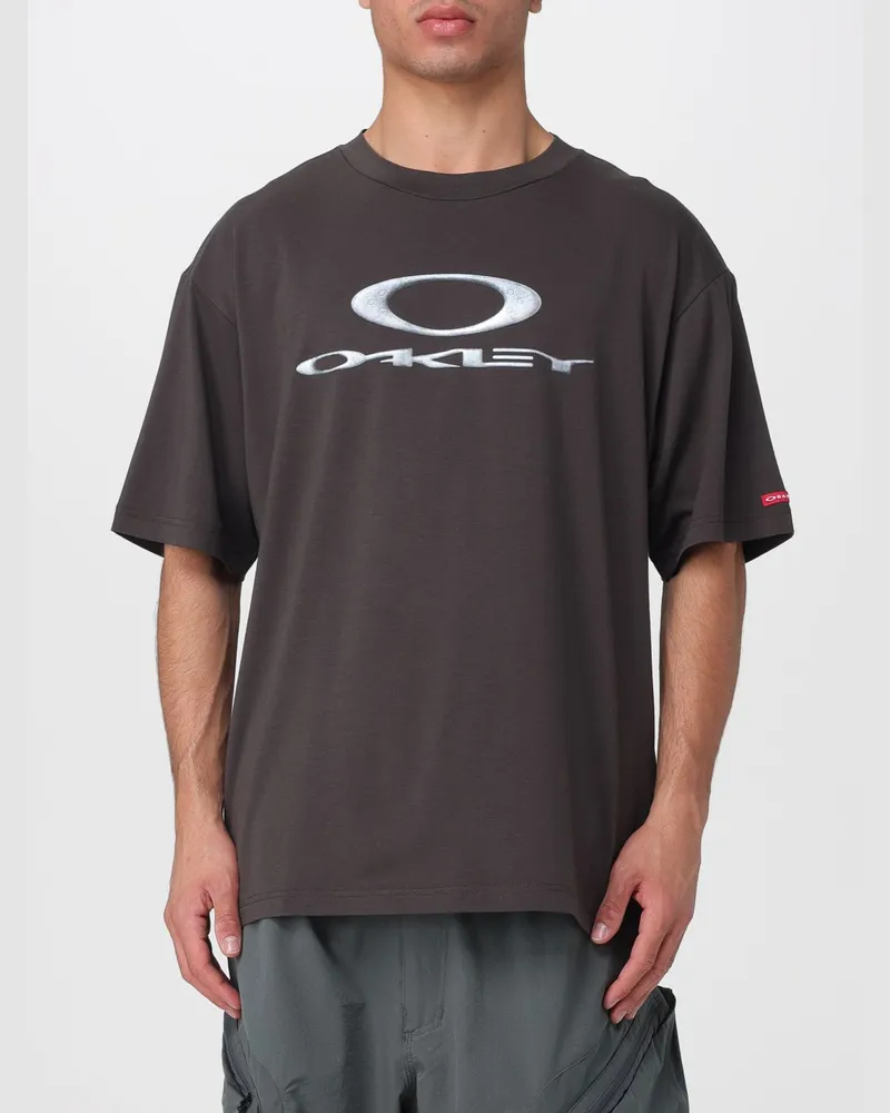 Oakley Relaxed-Fit-T-Shirt aus Baumwolle mit Logo-Print und überschnittenen Schultern Schwarz