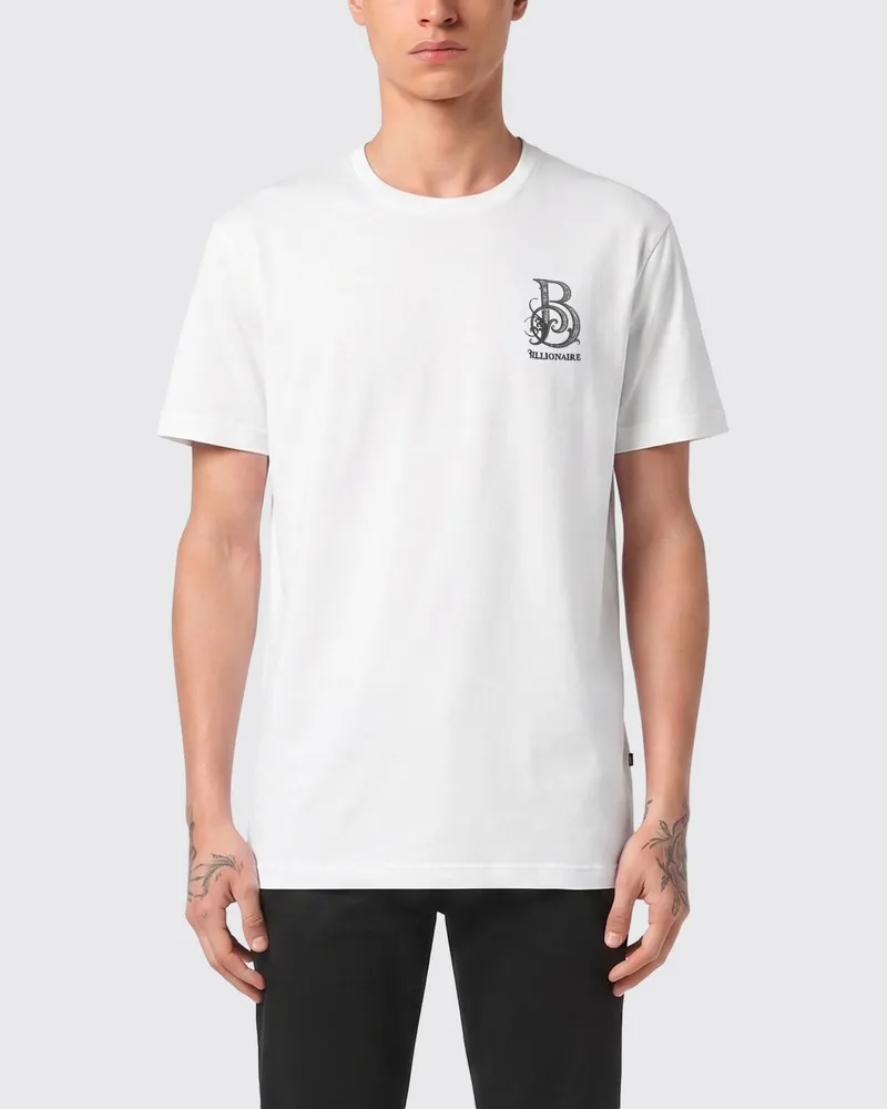 Billionaire Baumwoll-T-Shirt mit Logo Weiß