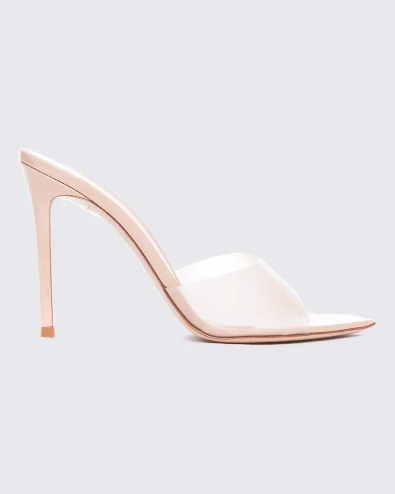 Gianvito Rossi Elle Mules aus PVC und Lackleder mit Stiletto-Absatz Pink