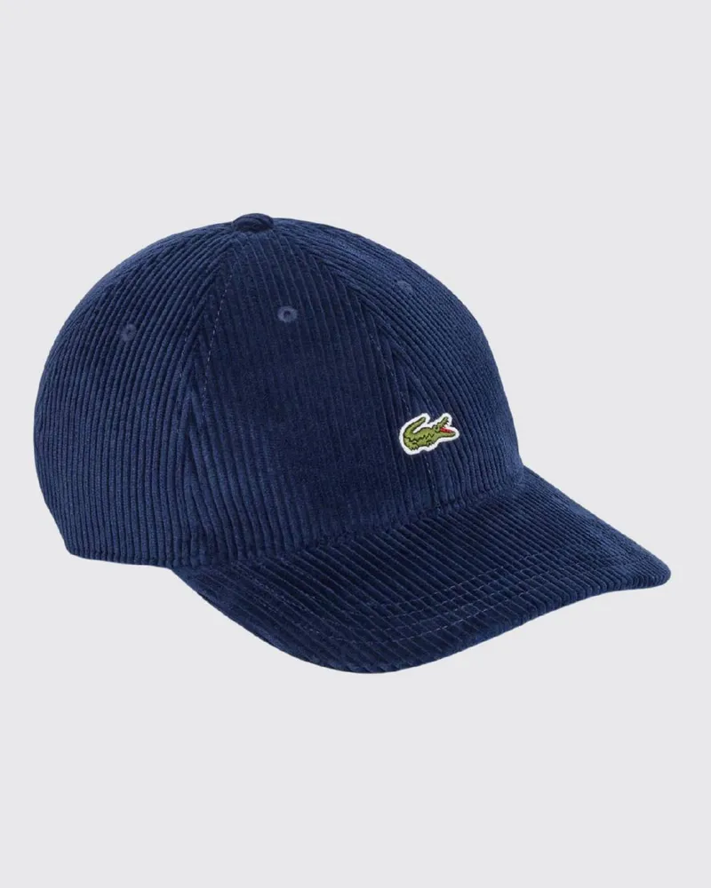 Lacoste Cord-Baseballkappe mit gesticktem Krokodil-Logo Blau