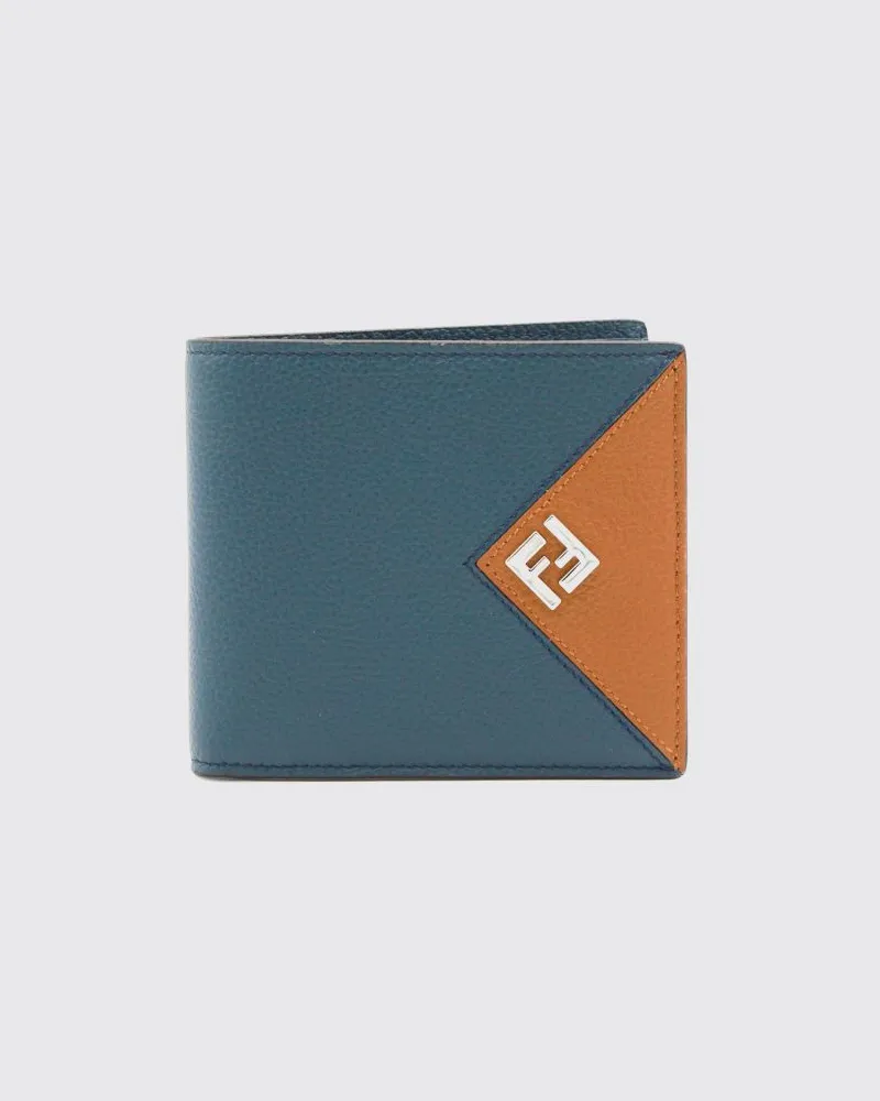Fendi Lui Bifold-Portemonnaie aus genarbtem Leder mit FF-Monogramm Gelb