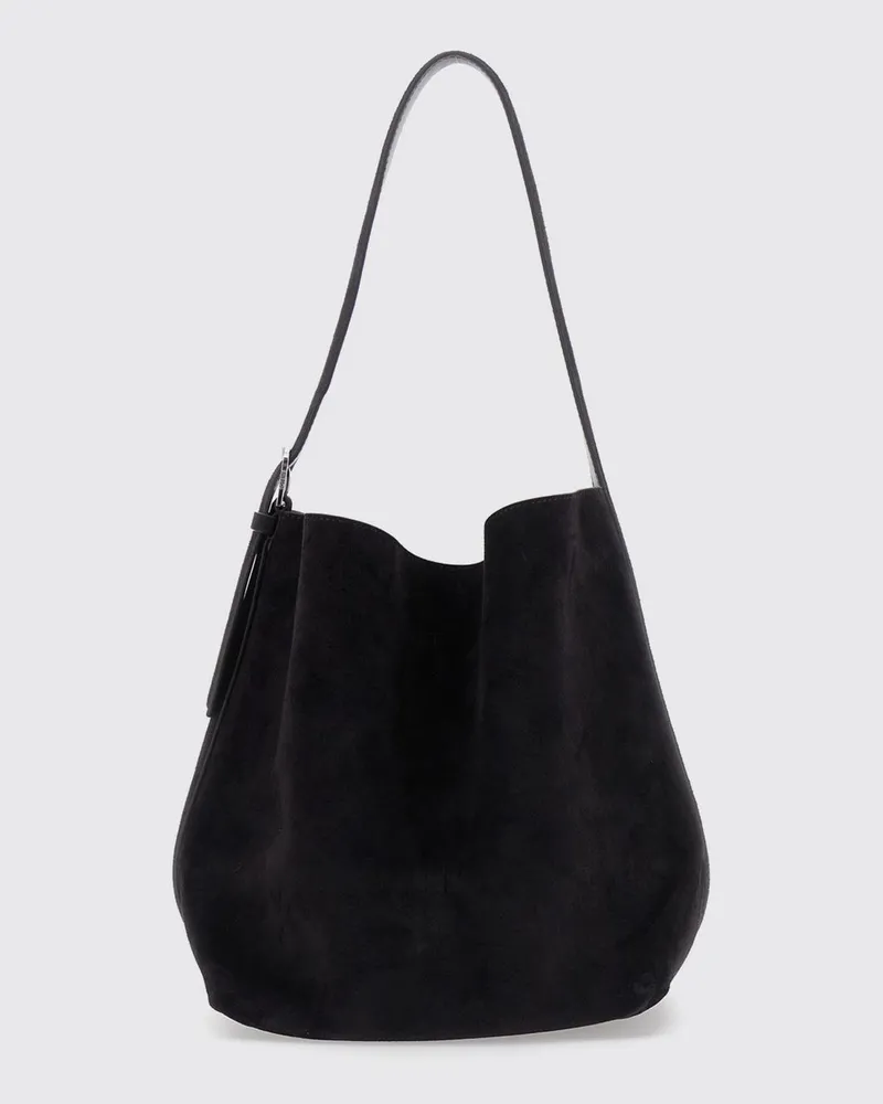 Totême Schultertasche aus Velours-Kalbsleder mit verstellbarem Henkel Braun