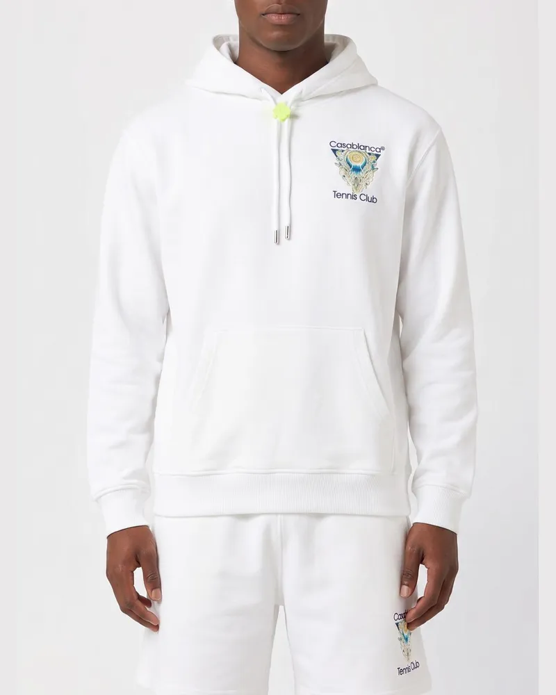 Casablanca Paris Kapuzenpullover aus bedruckter Bio-Baumwolle Weiß