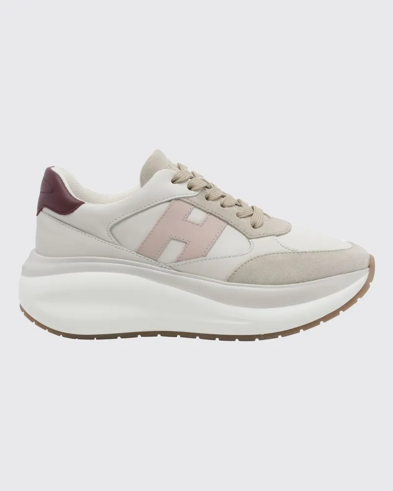 Hogan Maxi I Active Leder- und Wildleder-Sneakers mit H-Logo und Chunky-Sohle Beige