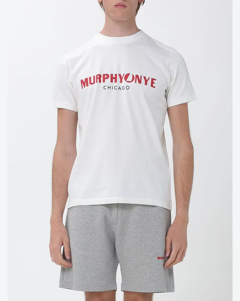 Murphy & Nye Rundhals-T-Shirt aus Baumwolle mit Kontrastlogo Natural