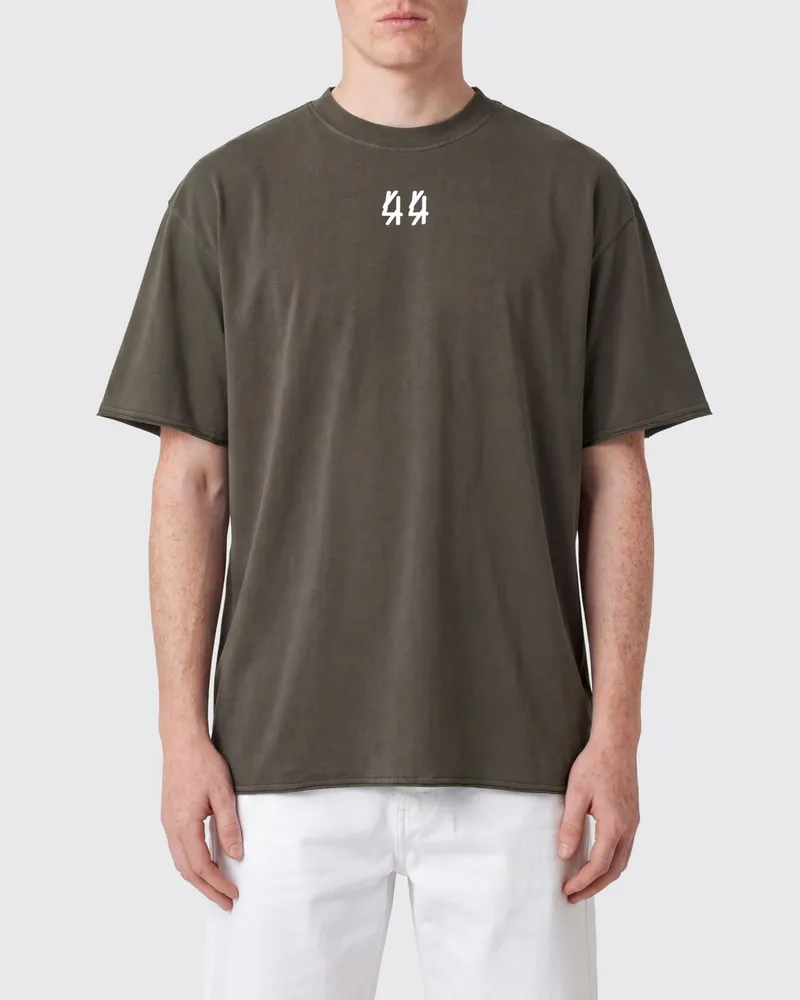 44 LABEL GROUP Baumwoll-T-Shirt mit Logo Grau