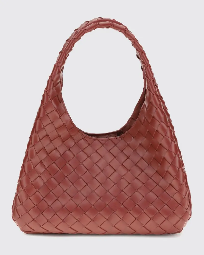 Bottega Veneta Campana Small Tasche aus geflochtenem Leder Rot