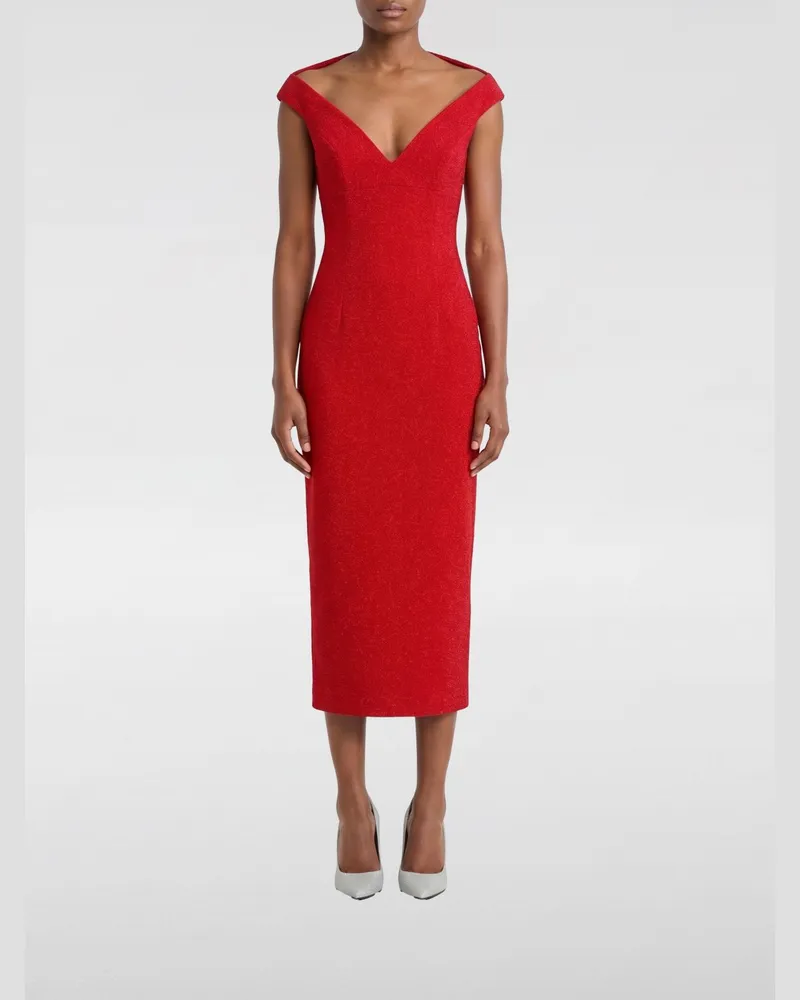 Solace London Midi-Kleid aus Crêpe Rot
