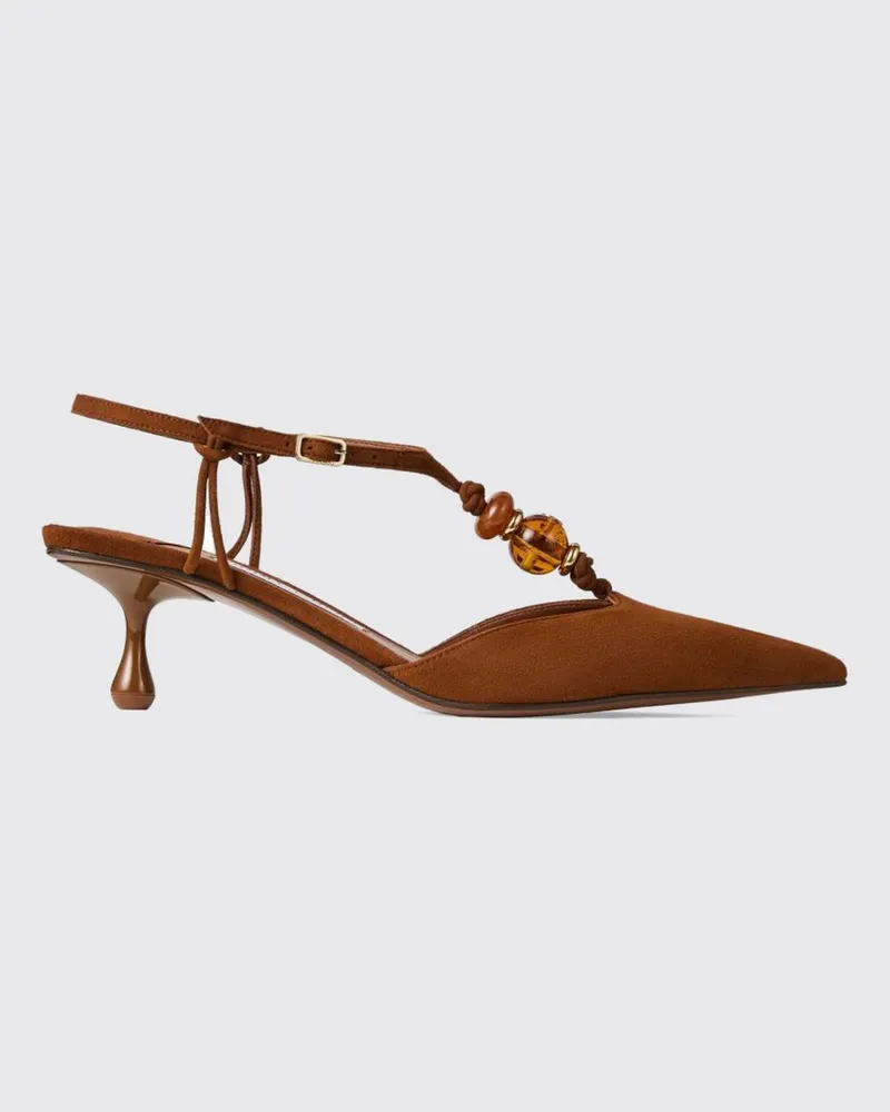 Jimmy Choo Lauri Wildlederpumps mit tropfenförmigem Absatz und Knöchelriemen Braun