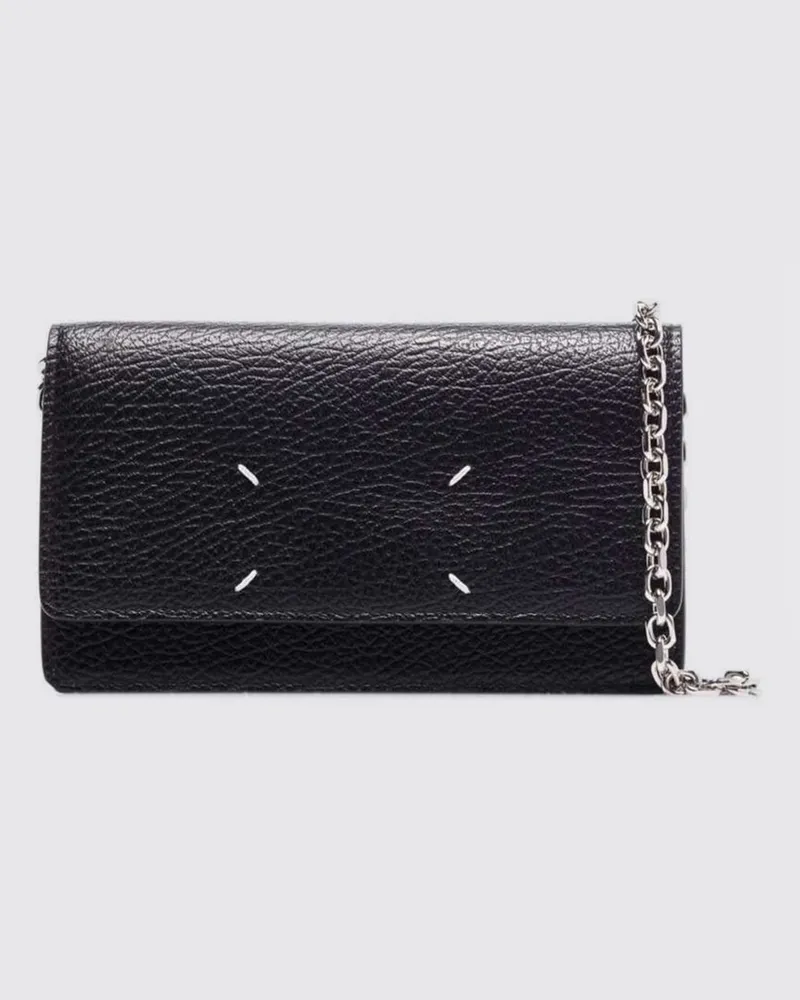 Maison Margiela Mini-Umhängetasche aus Leder mit Four Stitches Schwarz