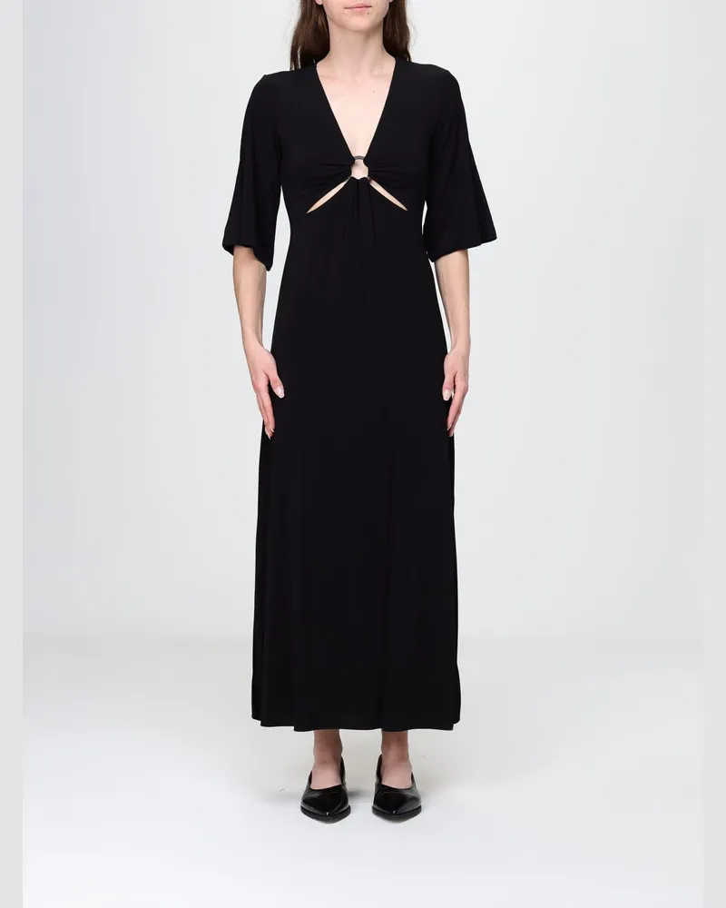 Max Mara Midi-Kleid aus Jersey Schwarz