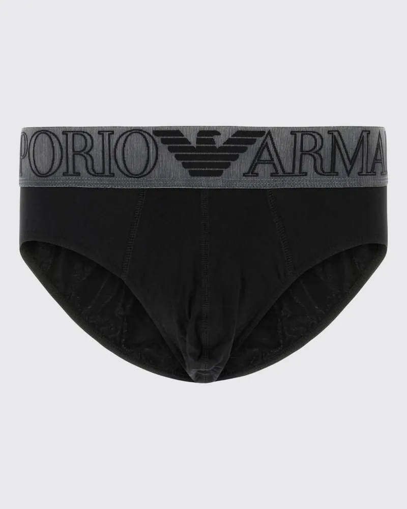 Emporio Armani Baumwollslips mit Logo Schwarz