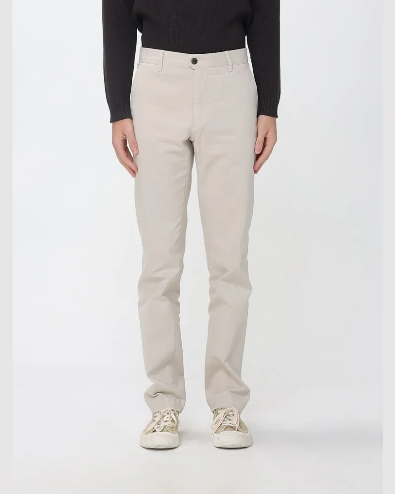 Incotex Slim-Fit-Stretch-Baumwoll-Chinohose mit schrägen und Leistentaschen Natural