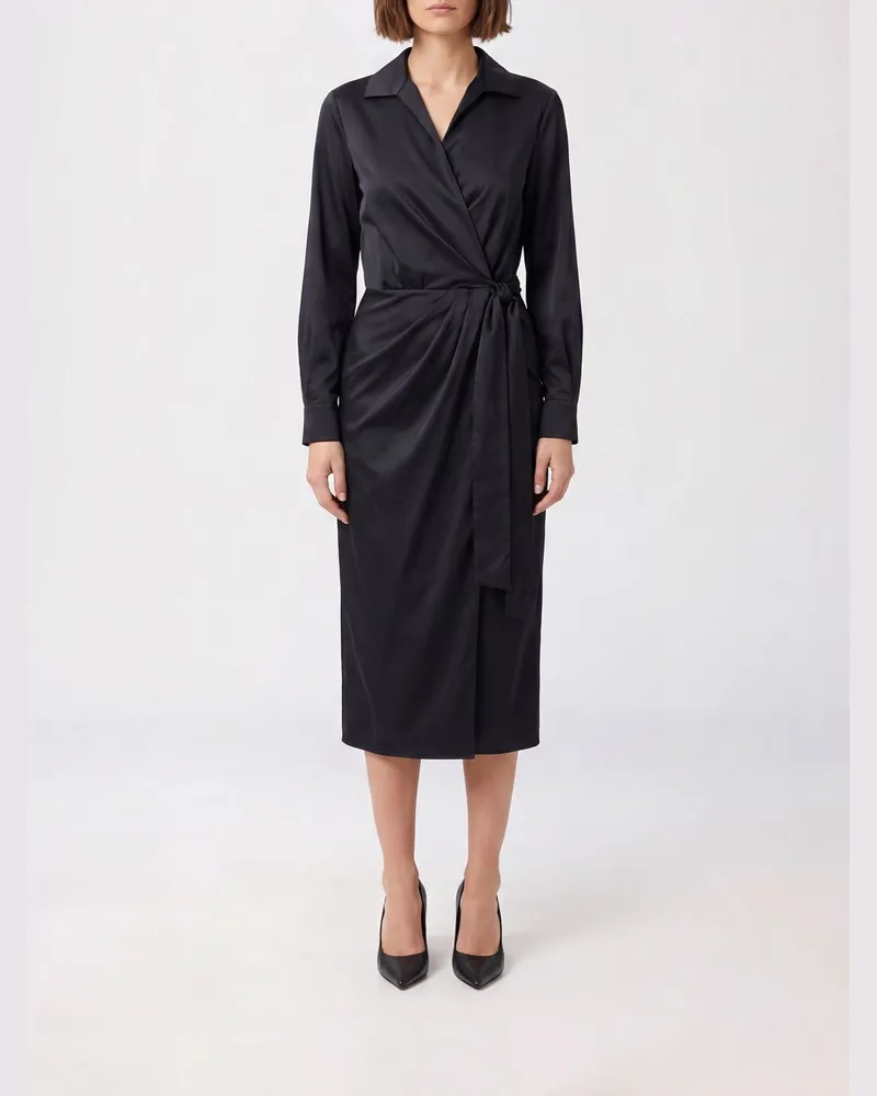 Max Mara Hemdblusenkleid aus Baumwollmischung Schwarz
