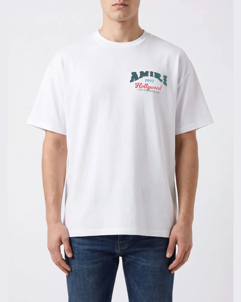 Amiri Relaxed Fit Baumwoll-T-Shirt mit Grafik- und Logodruck Weiß