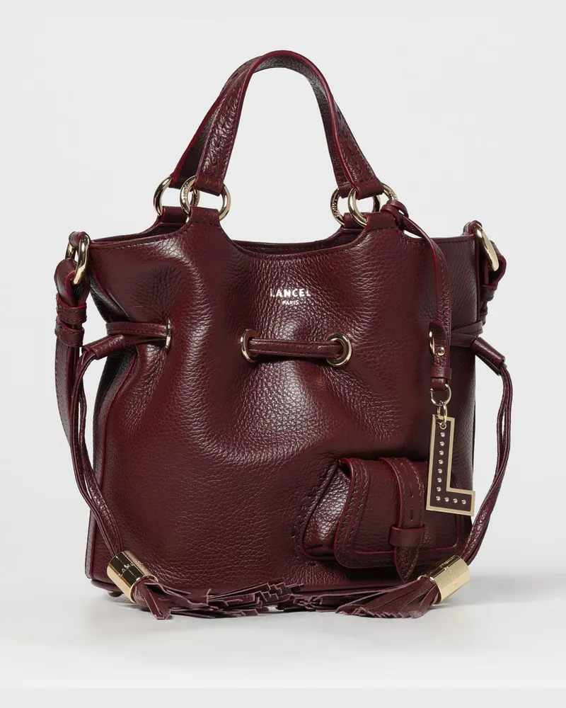 Lancel Schultertasche damen Burgunderrot