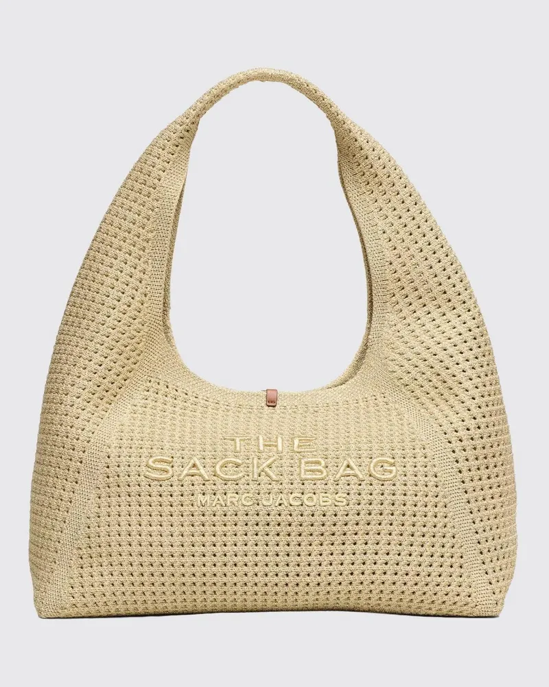Marc Jacobs The Sack Schultertasche aus Lurex mit herausnehmbarer Innentasche Beige