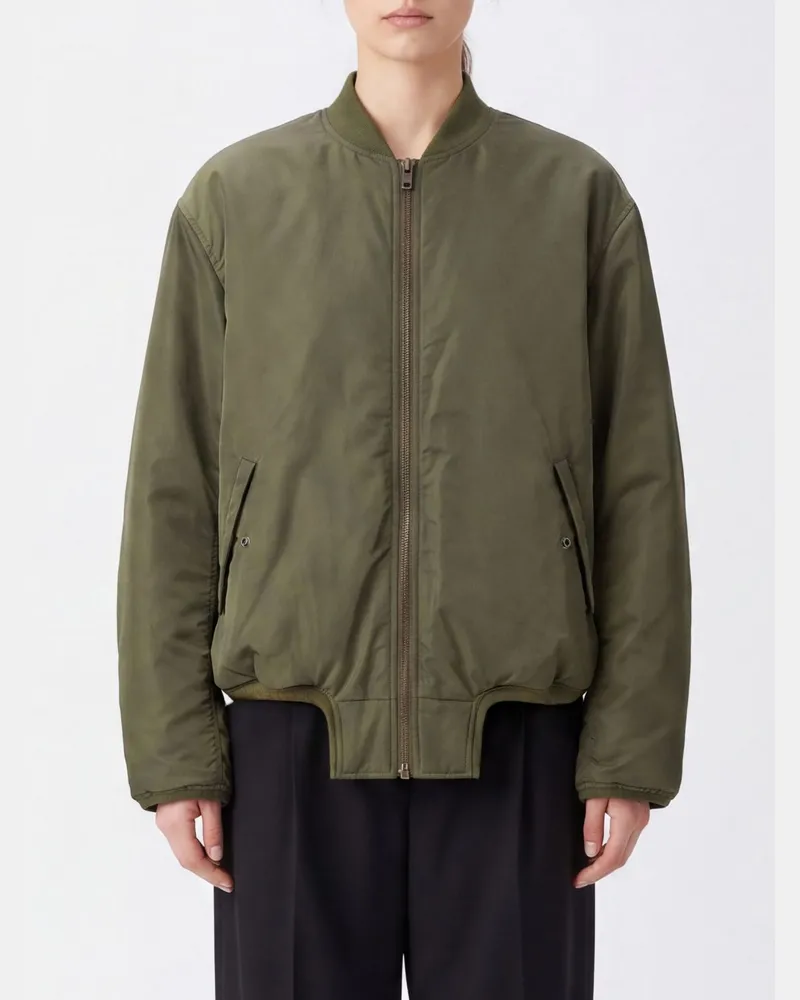 Maison Margiela Bomberjacke aus Polyamid mit asymmetrischem Saum Grün