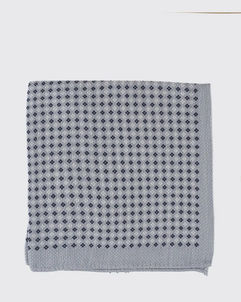 HUGO BOSS Einstecktuch von aus Leinen und Baumwolle mit geometrischem Print Grau