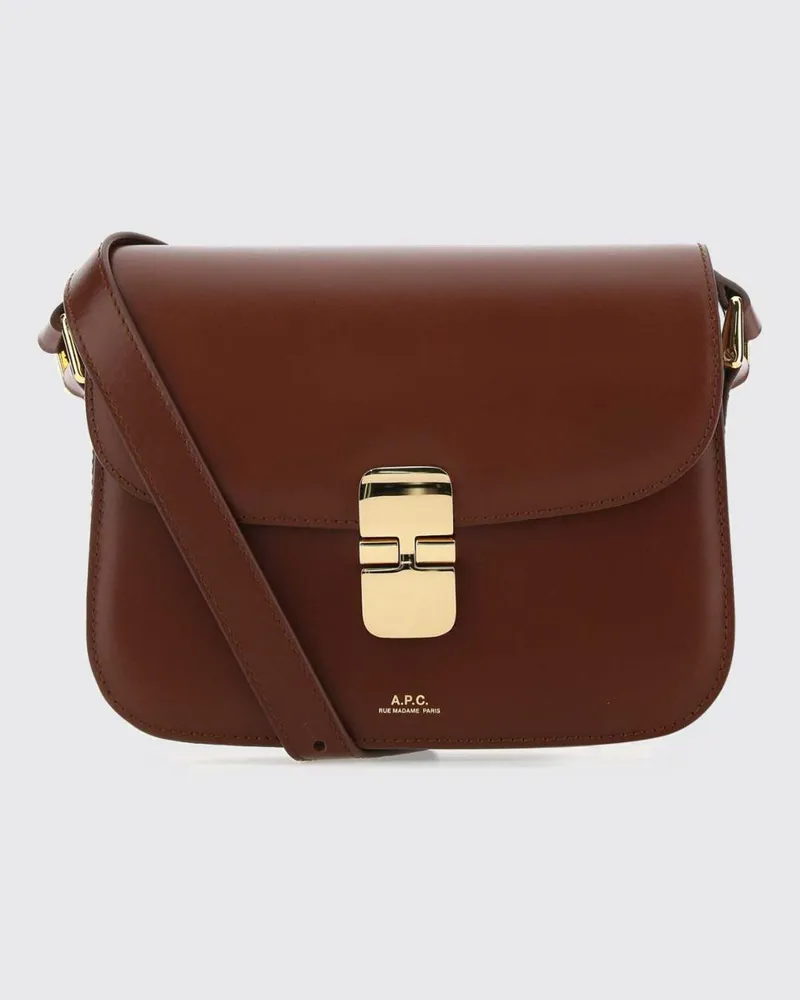 A.P.C. Grace Umhängetasche aus Glattleder mit Schnalle Braun