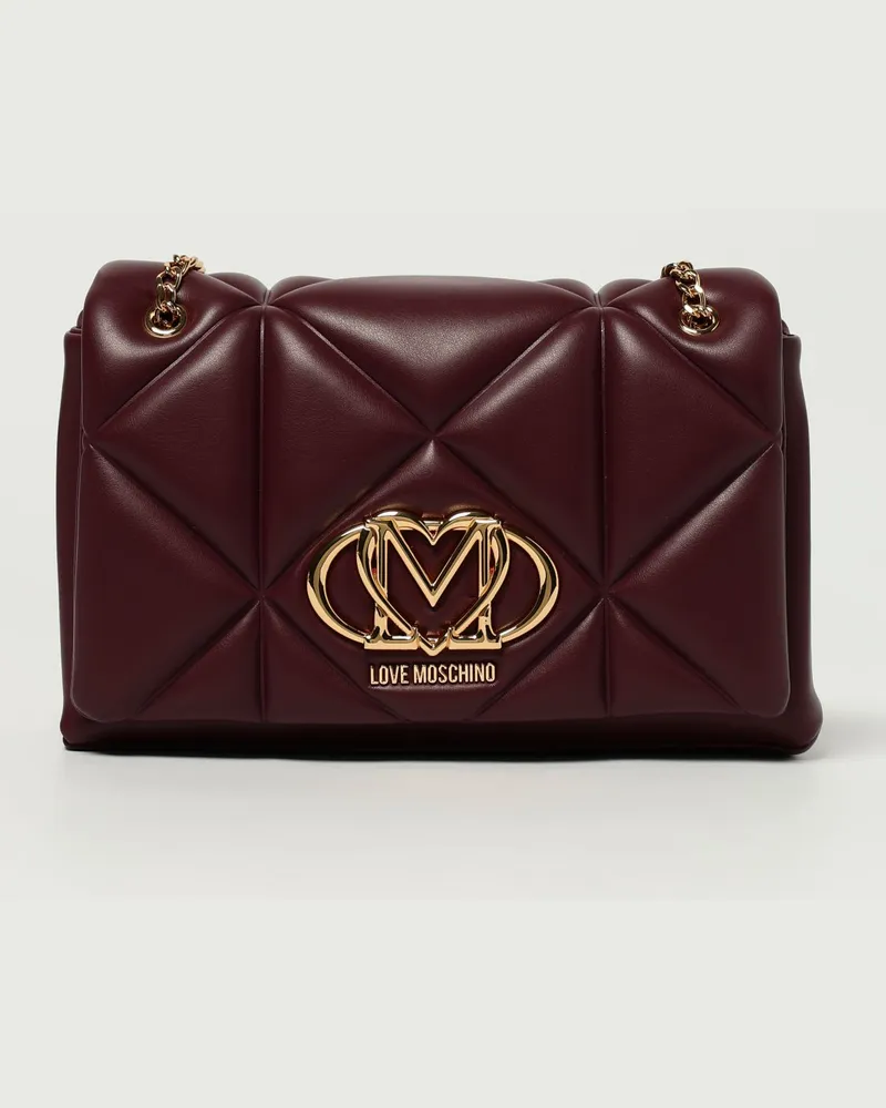 Moschino Schultertasche damen Weinrot