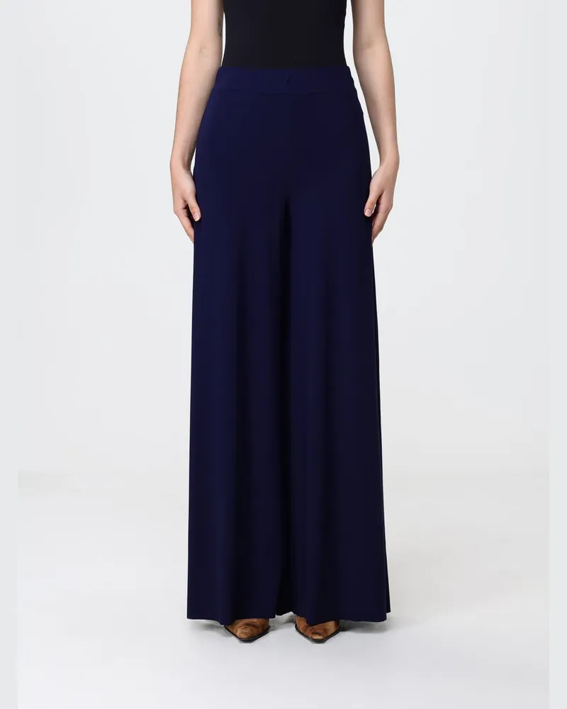 Maliparmi High-Waist Palazzo-Hose aus Jersey mit weitem Bein Navy