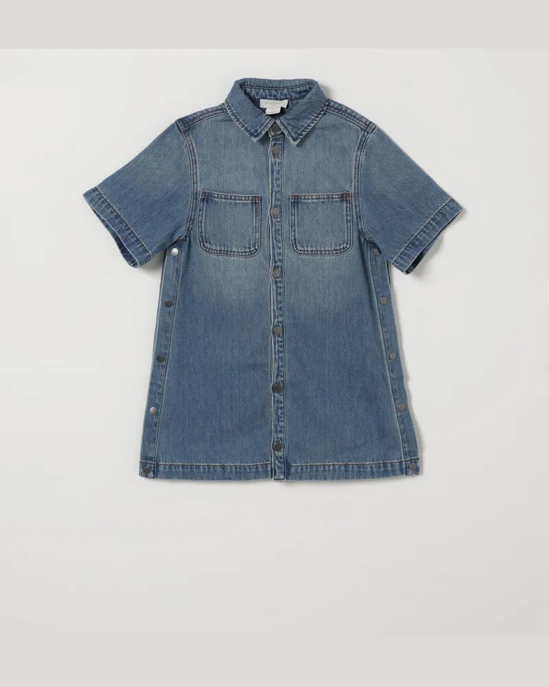 Stella McCartney Kids Denim-Hemdblusenkleid Blau