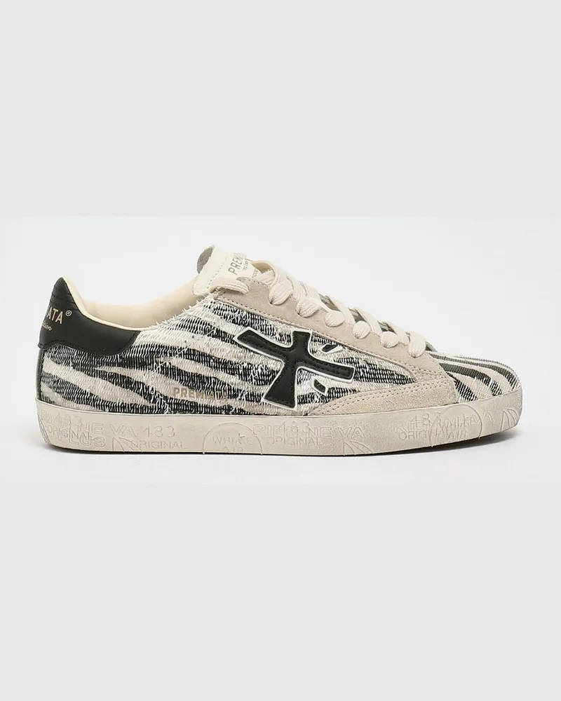 Premiata Stevend Sneakers aus Leder und Glitzer Bunt