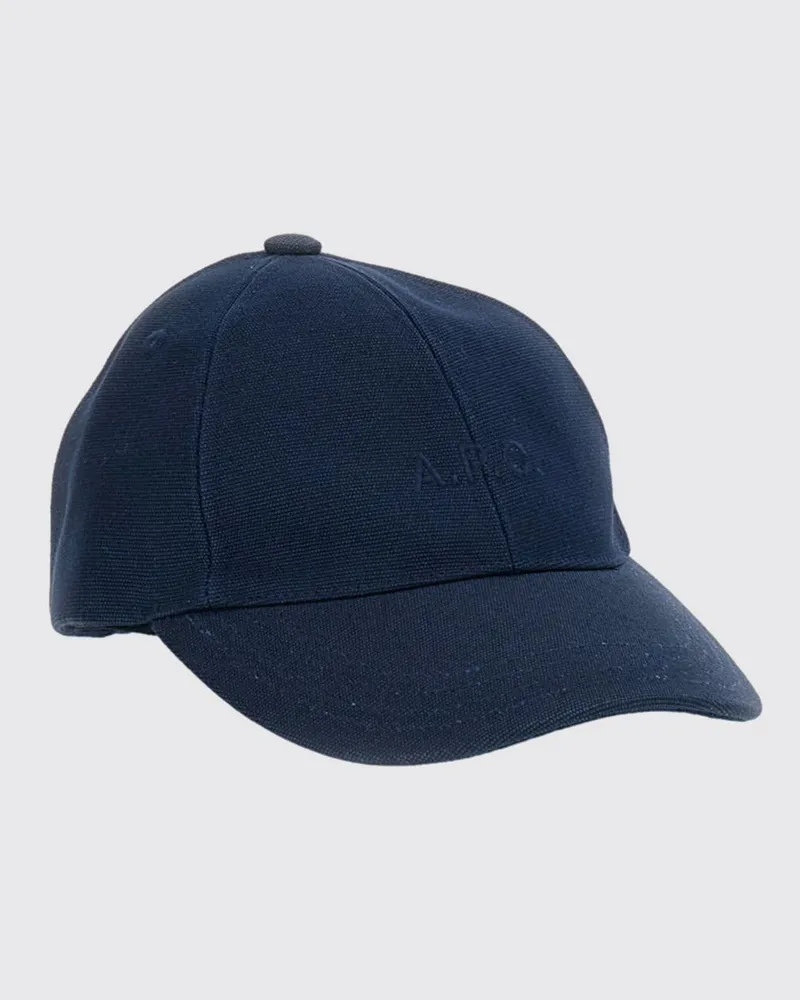A.P.C. Baseballkappe von aus Baumwolle mit kontrastierendem gesticktem Logo Blau