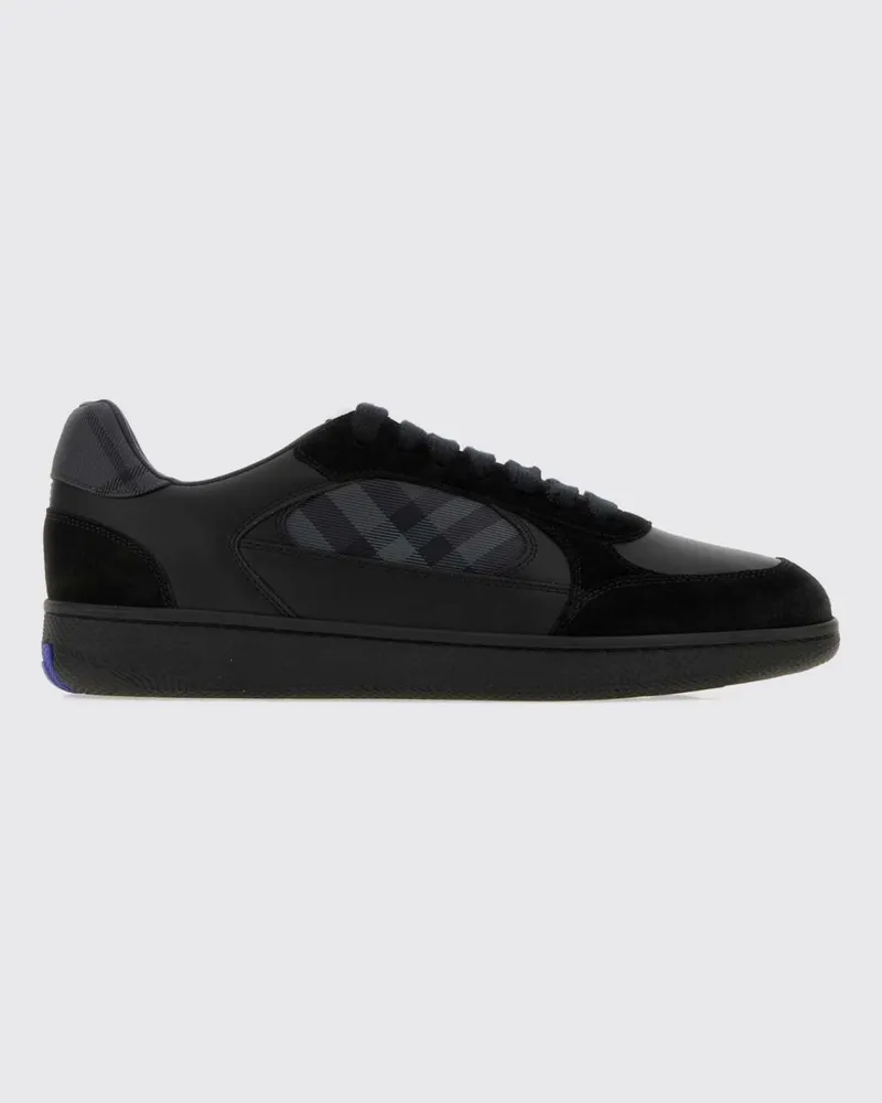 Burberry Terrace Sneakers aus Wildleder und Leder mit seitlichem Check-Muster Schwarz