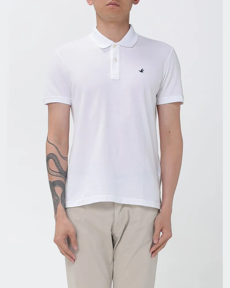 Brooksfield Basic Baumwoll-Polohemd mit Logo Weiß