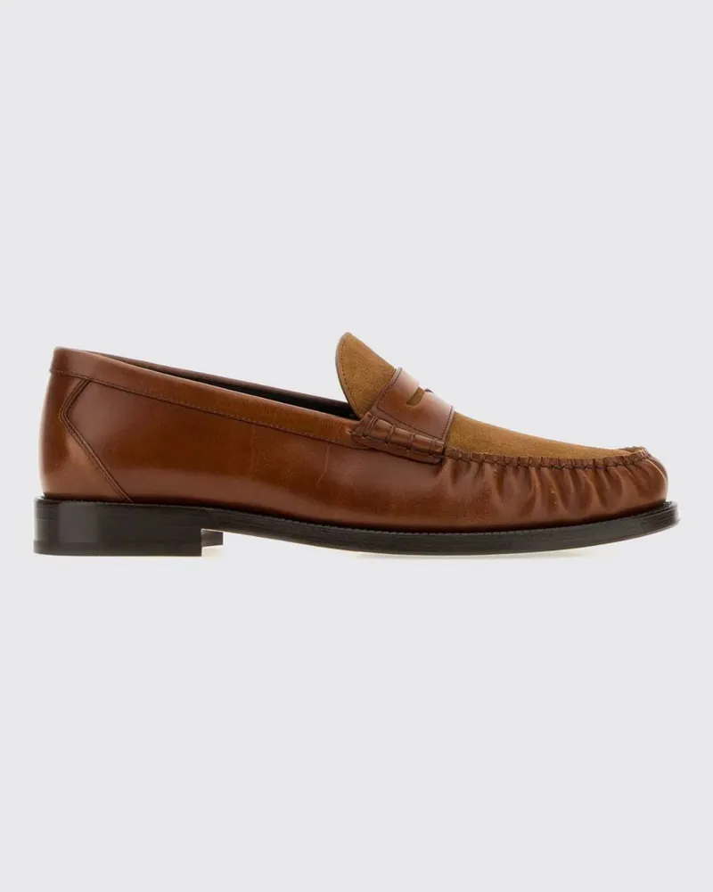 Brunello Cucinelli Wildleder-Penny-Loafer mit Penny-Riegel Braun