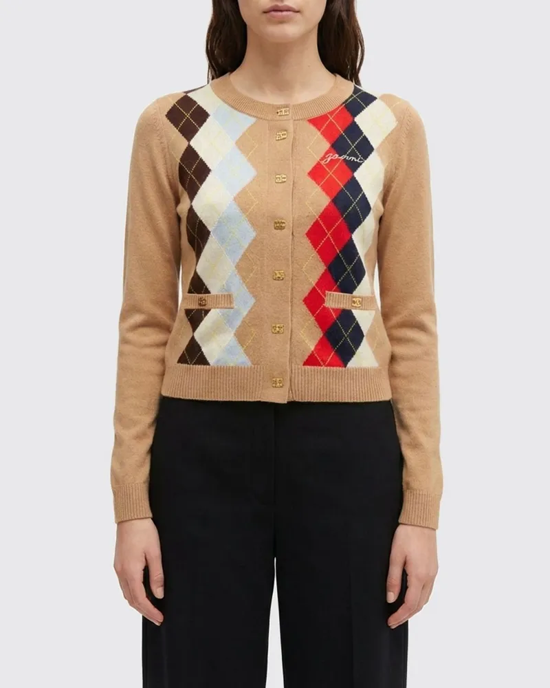 Ganni Strickjacke damen Beige