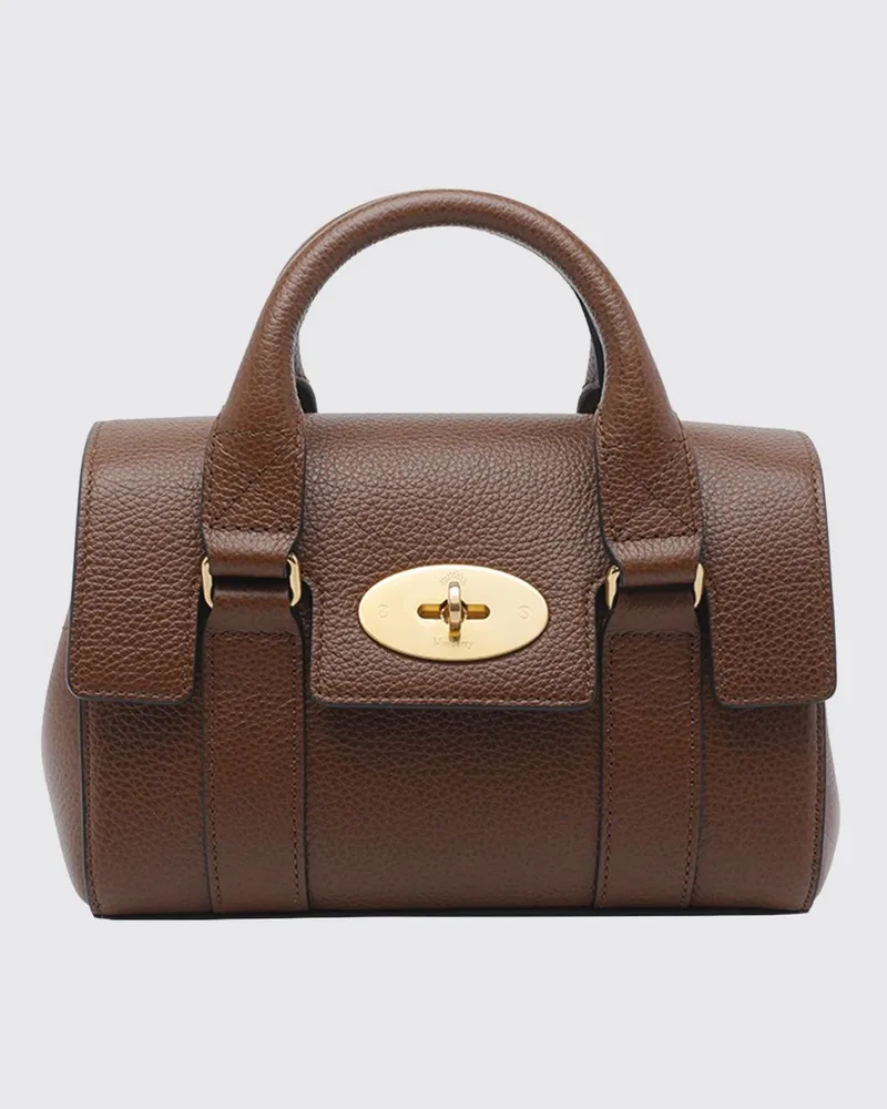 Mulberry Mini Bayswater Henkeltasche aus genarbtem Leder mit abnehmbarem Riemen Braun