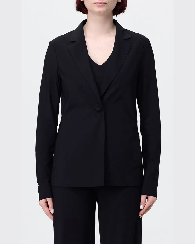 Maliparmi Einreihiger kurzer Jersey-Blazer mit Ein-Knopf-Verschluss Schwarz