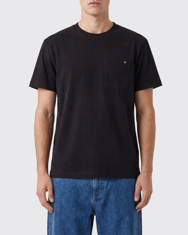 Valentino Garavani Slim Fit T-Shirt aus Baumwolle mit VLogo Signature und Tasche Schwarz
