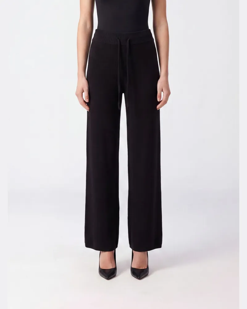 Lisa Yang Weite Hose aus reinem Kaschmir mit hohem Bund und Kordelzug Earth
